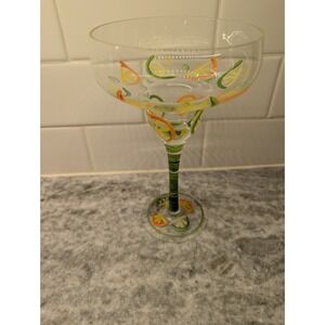 Brand New Margarita Glass Hand Painted Orange Lemon Lime Wedges